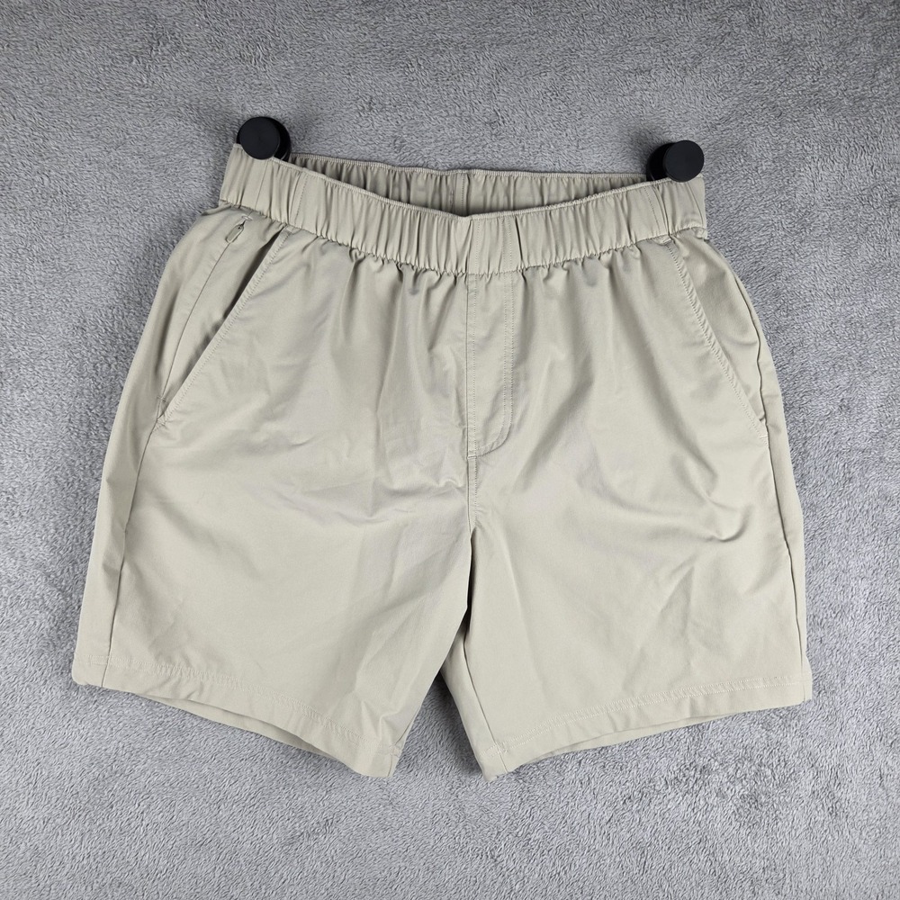 Rhoback Everyday Shorts Beige 6" Inseam Mens Medium Stretch Golf Running
